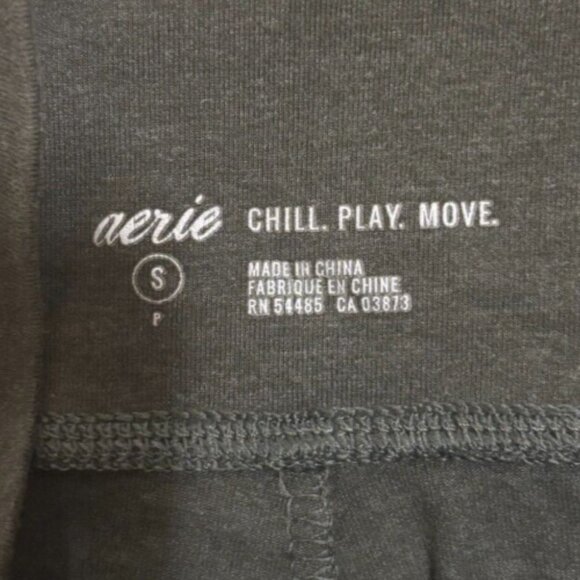 Aerie Chill Play Move High Rise Lace Up Cotton Leggings Olive Green Womens Sz S - Picture 4 of 5